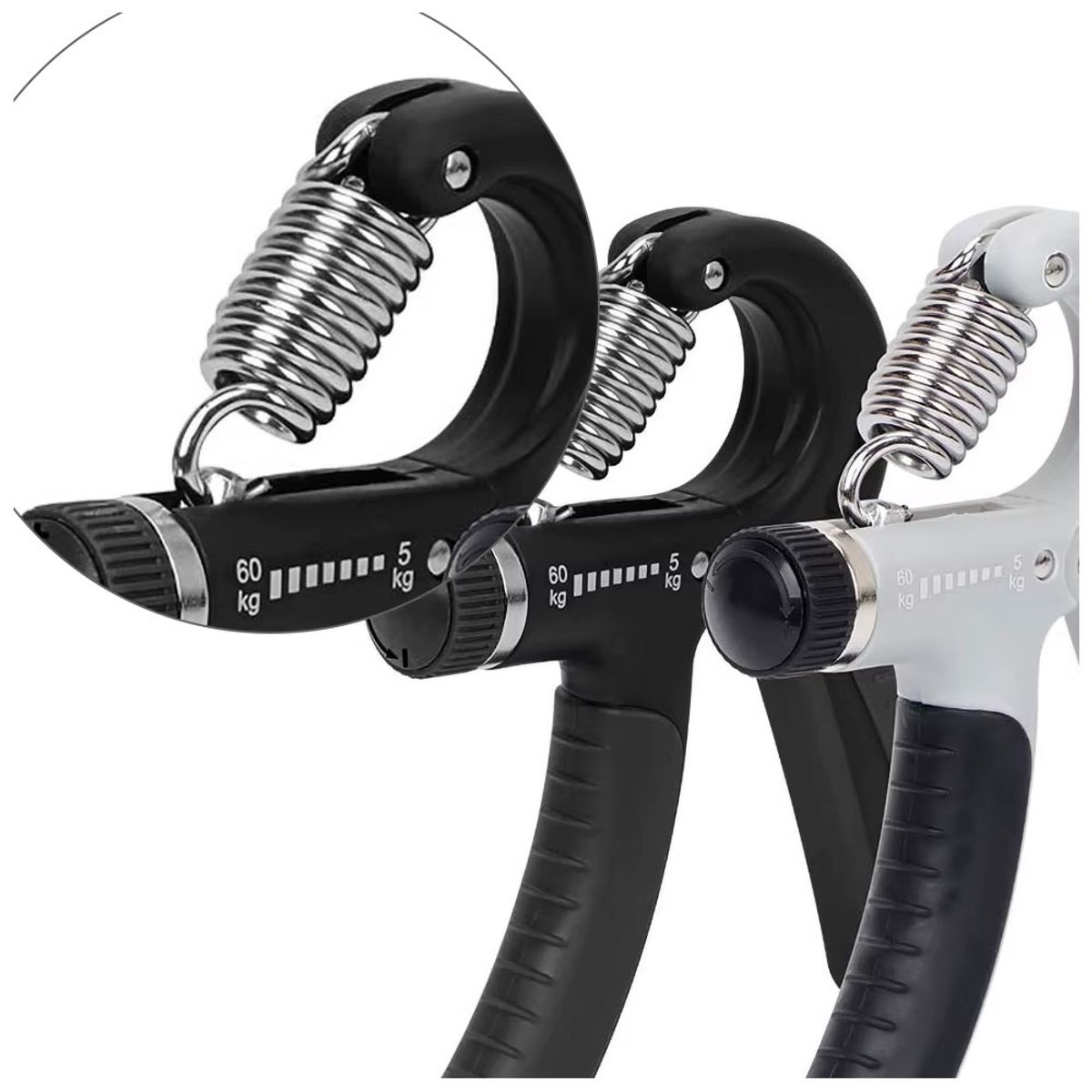 DALI - Hand Grip Ergonómico Ajustable 560 kg  Ejercitador de Mano Negro