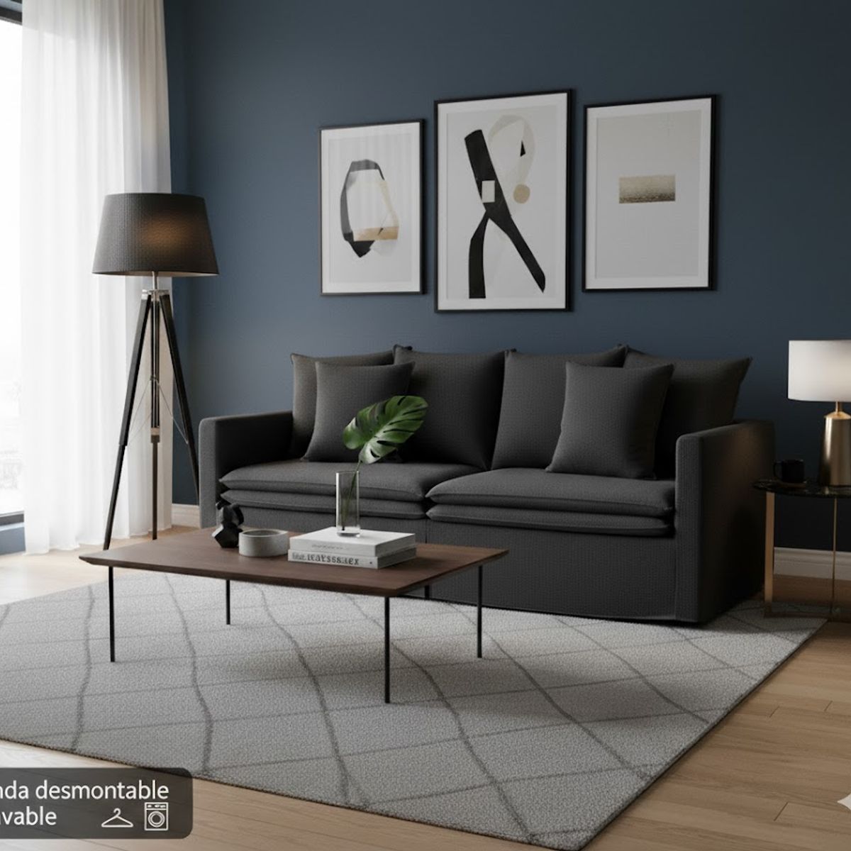 MUNDO LIVING - Sofa 3 cuerpos Anakena Marengo con fundas desmontables lavables