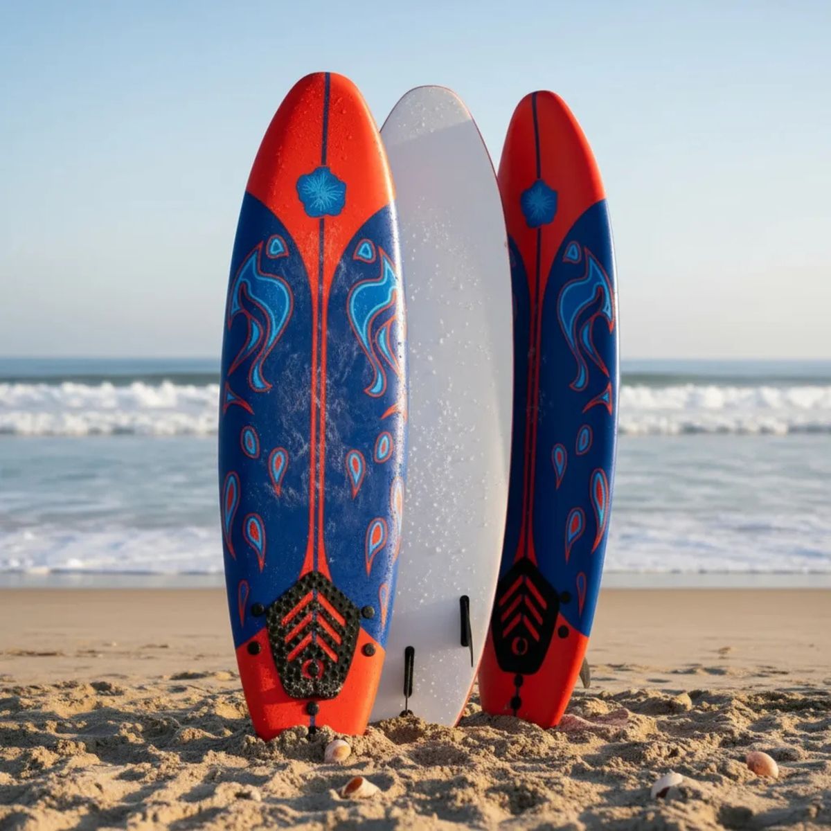 GENERICO - Softboard / Tabla De Surf / Playa + Leash Y 3 Quillas
