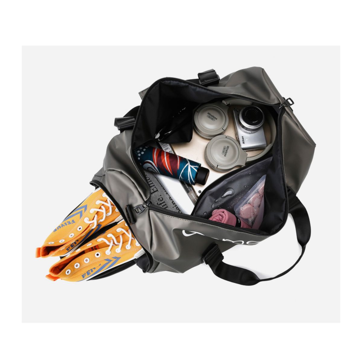 GENERICO - Bolsa Gran Capacidad Para Viajes  Deportes Color:Gris oscuro