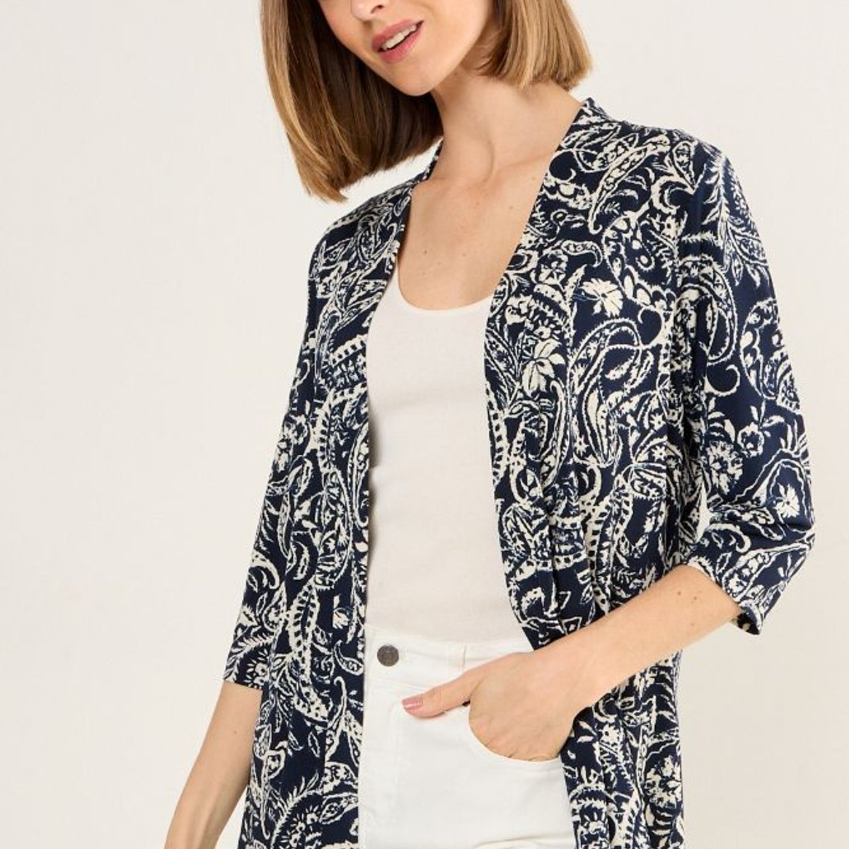 MA GRIFFE - Tapado Estampado Mujer Azul Magriffe