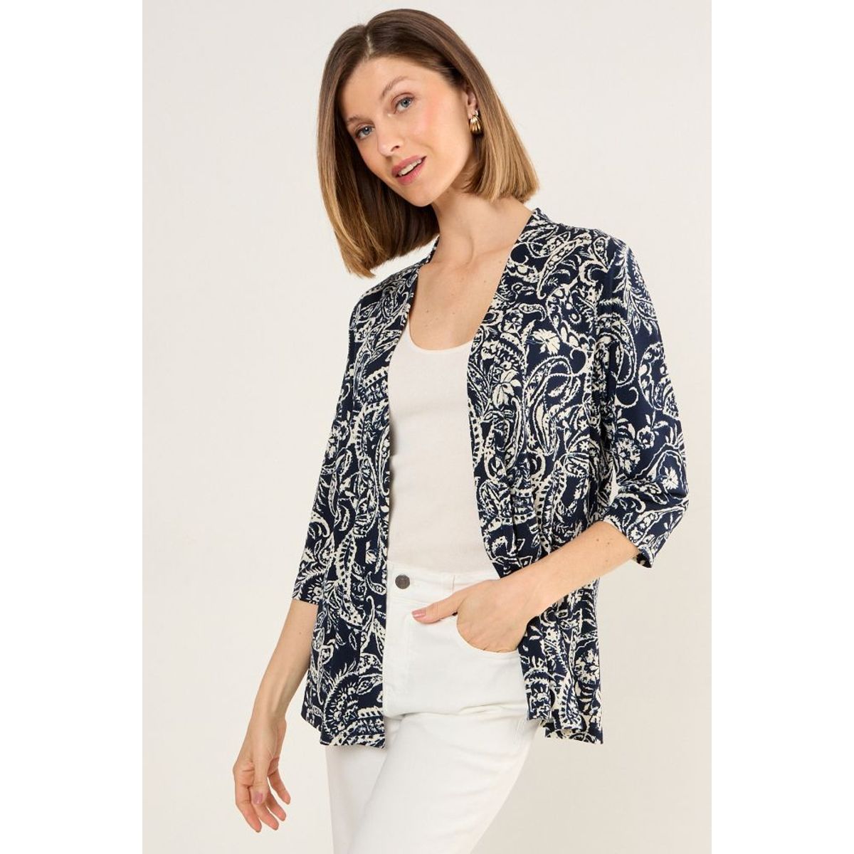 MA GRIFFE - Tapado Estampado Mujer Azul Magriffe