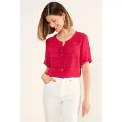 MA GRIFFE - Blusa Textura Mujer Fucsia Magriffe