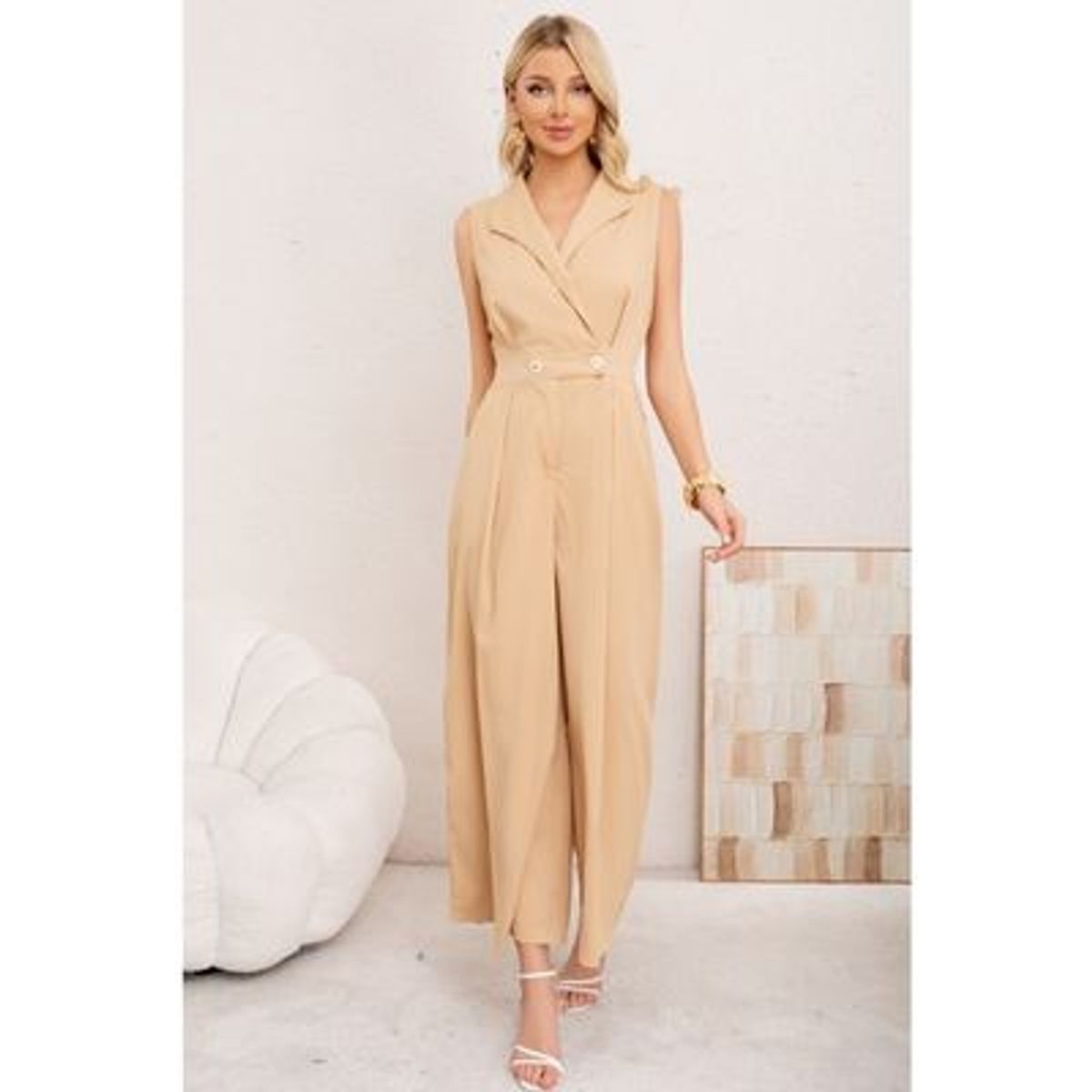 LIKE SHOP - Enterito Largo Mujer Formal Casual Calidad Premium Cuello V 3356