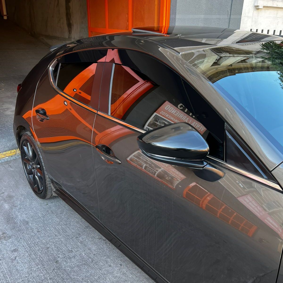 GENERICO - Bota Aguas de Acrílico 2mm plano Negro Brillante a Medida para auto Mazda 3 2021