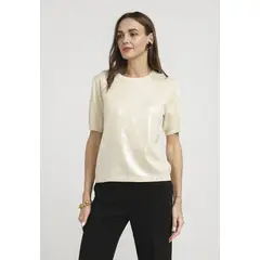 CANADIENNE - Polera Mujer Magnolia Viscosa Crema