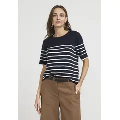 CANADIENNE - Polera Mujer Mila Viscosa Marino-Crudo