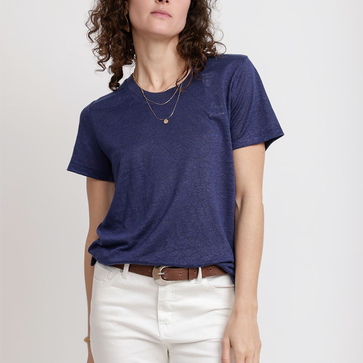 CANADIENNE - Polera Mujer Gantt Lino Navy