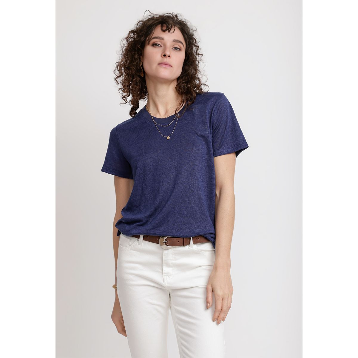 CANADIENNE - Polera Mujer Gantt Lino Navy