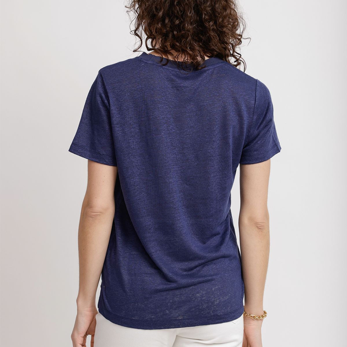 CANADIENNE - Polera Mujer Gantt Lino Navy