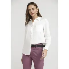 CANADIENNE - Blusa Mujer Cea Lino Blanco