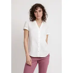 CANADIENNE - Blusa Mujer Keiko Lino Blanco