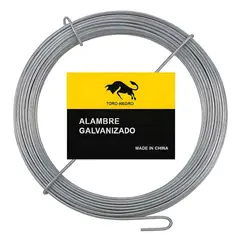 GEN - Rollo Alambre Galvanizado Amarra Zinc Liso Flexible 60 Metros