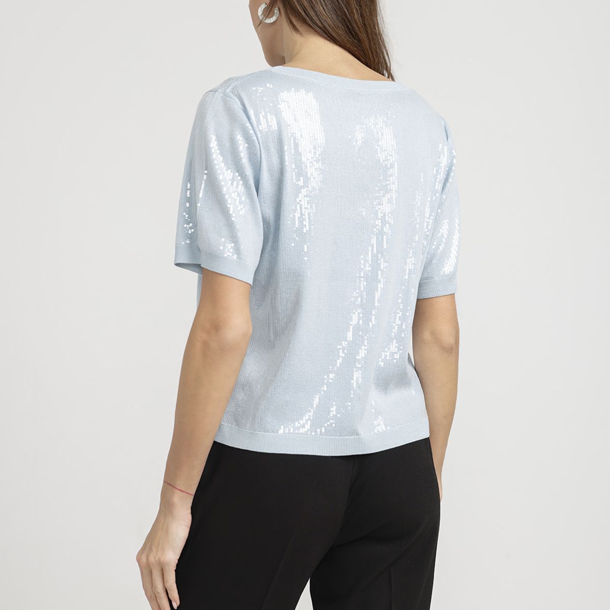 CANADIENNE - Polera Mujer Magnolia Viscosa Celeste