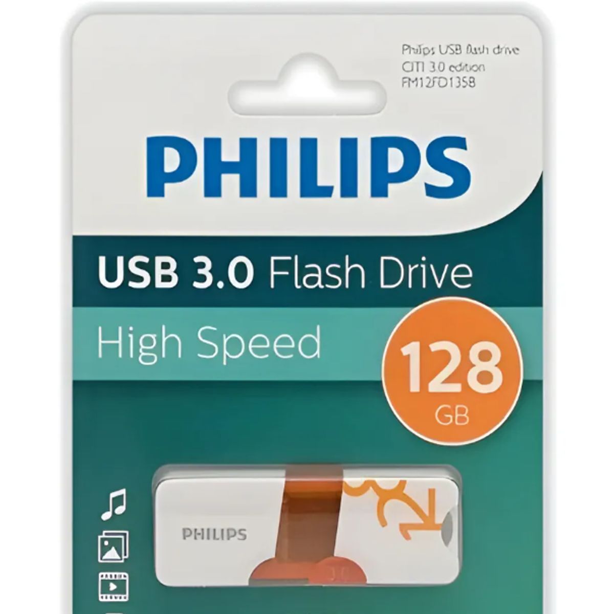 PHILIPS - Pendrive Philips Usb 3.0 128gb / Citi Color Naranja