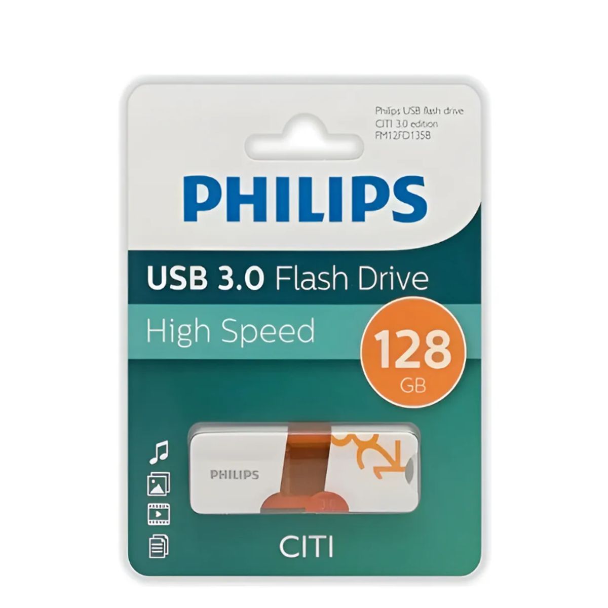 PHILIPS - Pendrive Philips Usb 3.0 128gb / Citi Color Naranja
