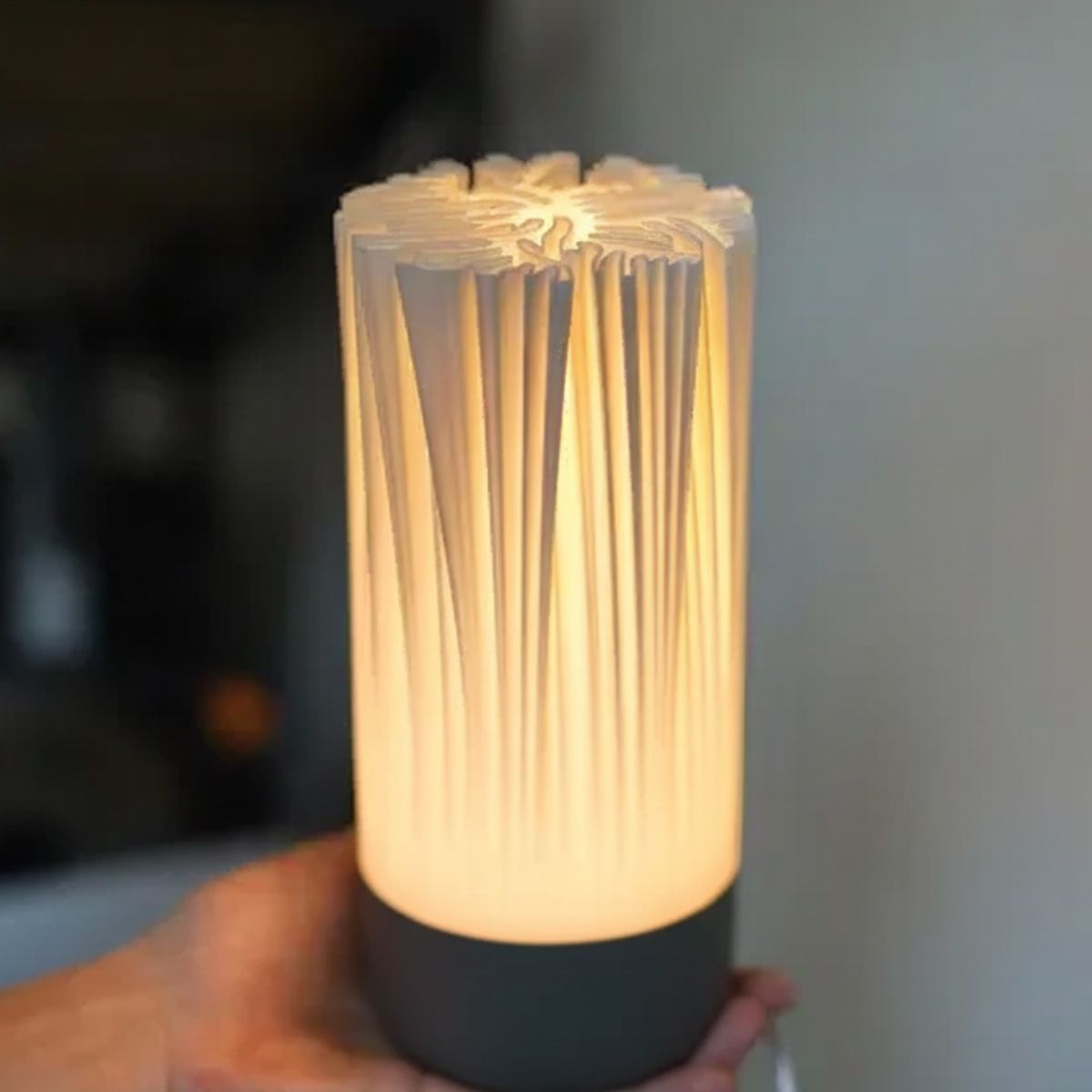 GENERICO - Lámpara de Mesa LED USB 20 cm – Diseño Orgánico Minimalista Impresa en 3D