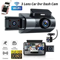GENERICO - Dash Cam 3 Lentes Full HD 1080P con WiFi, Gran Angular 170° y Visión Nocturna – Sistema Integral