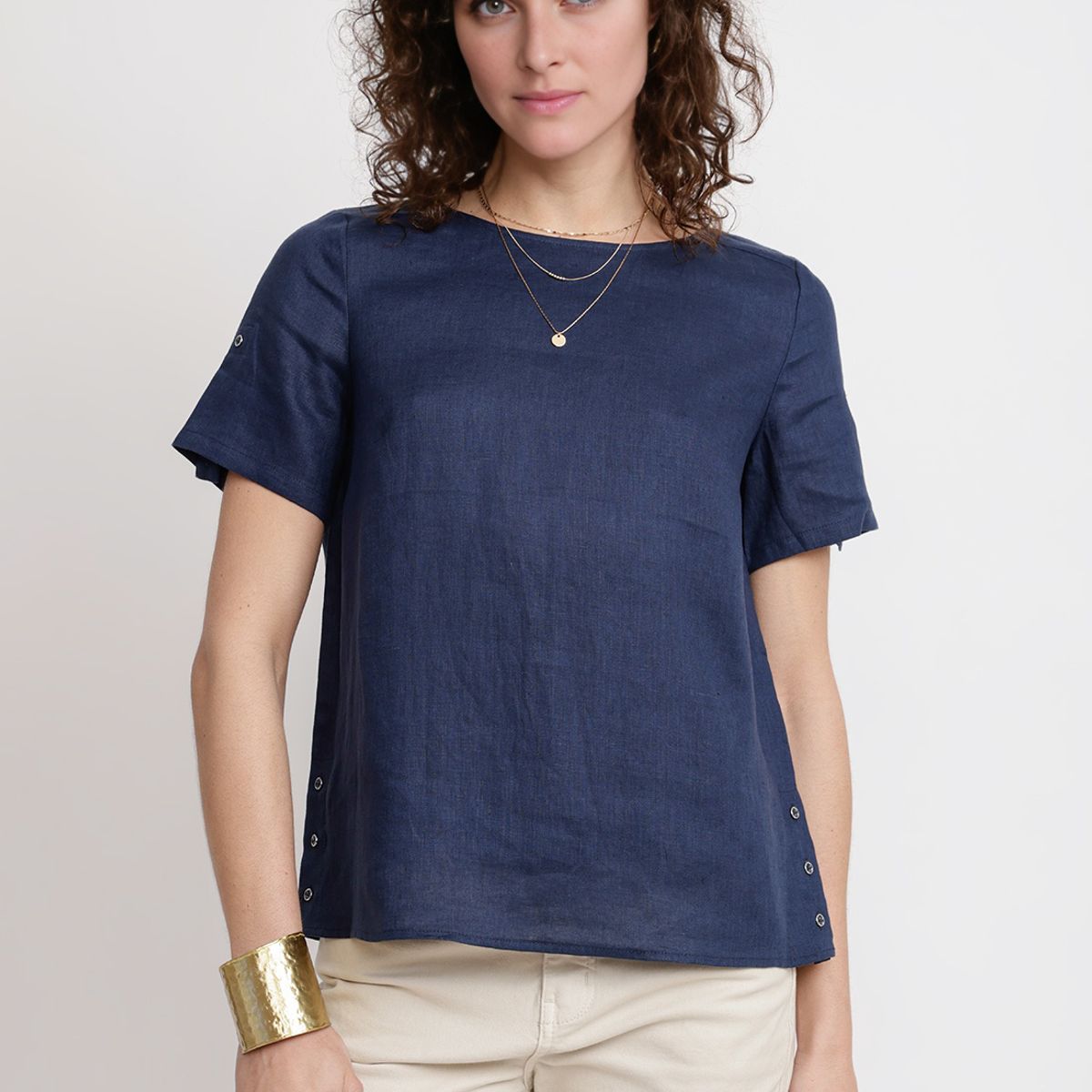 CANADIENNE - Blusa Mujer Garza Viscosa Navy