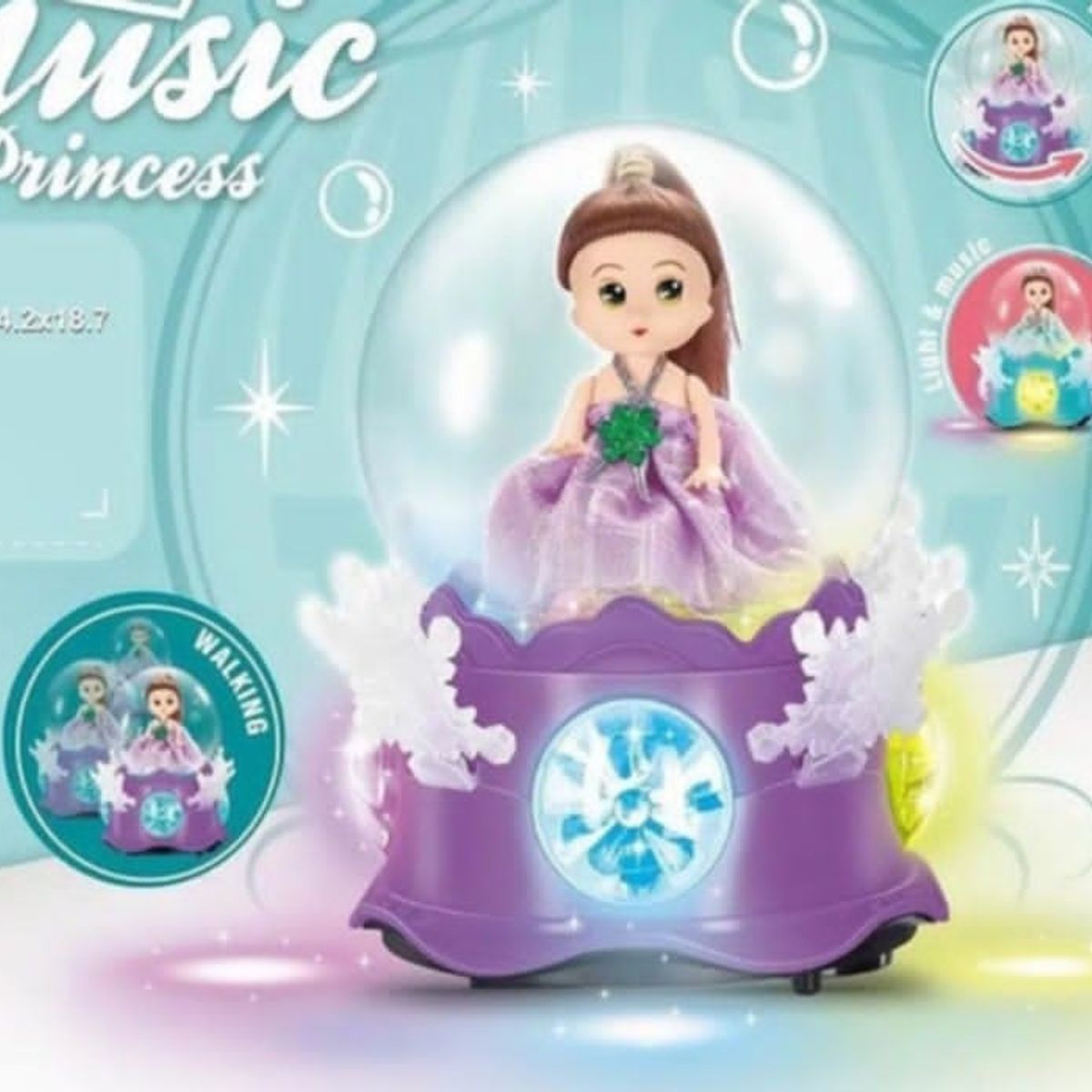 GENERICO - Juguete princesa musica con luz mueve para niña  morado