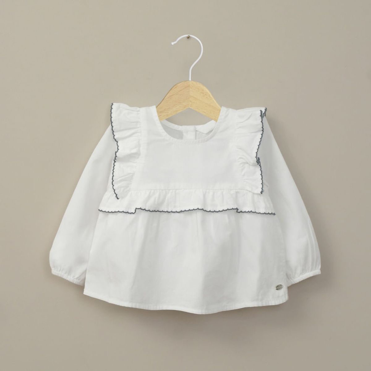 OPALINE - Blusa manga larga blanca de niña 40778
