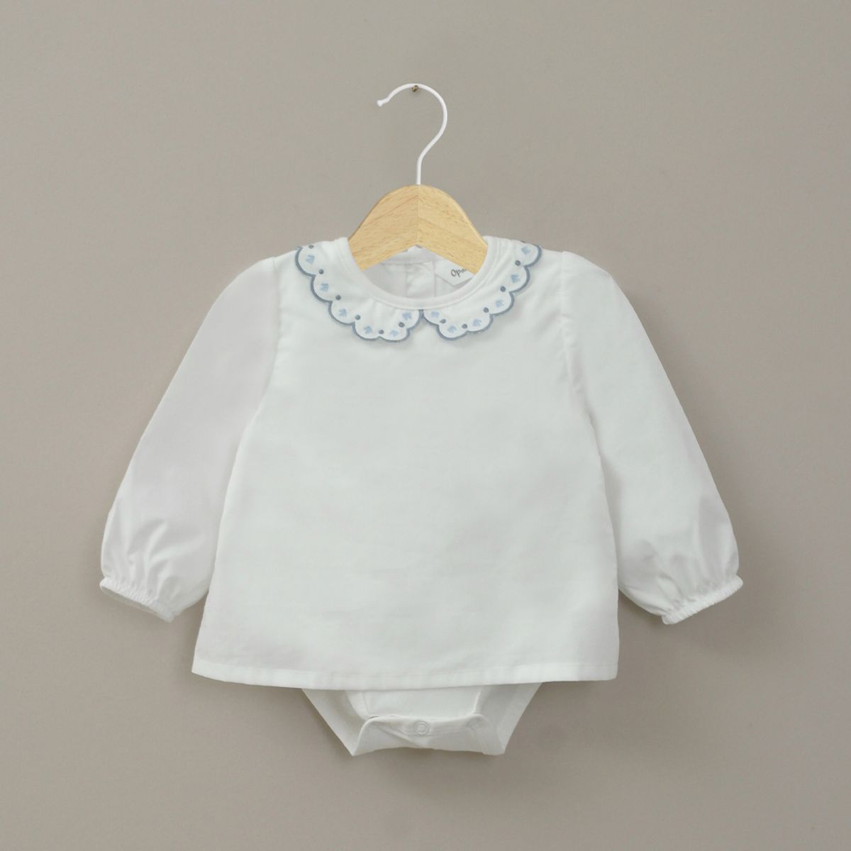 OPALINE - Body blusa blanca de bebé niña