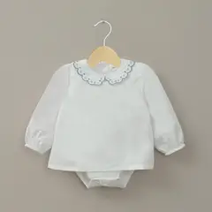 OPALINE - Body blusa blanca de bebé niña