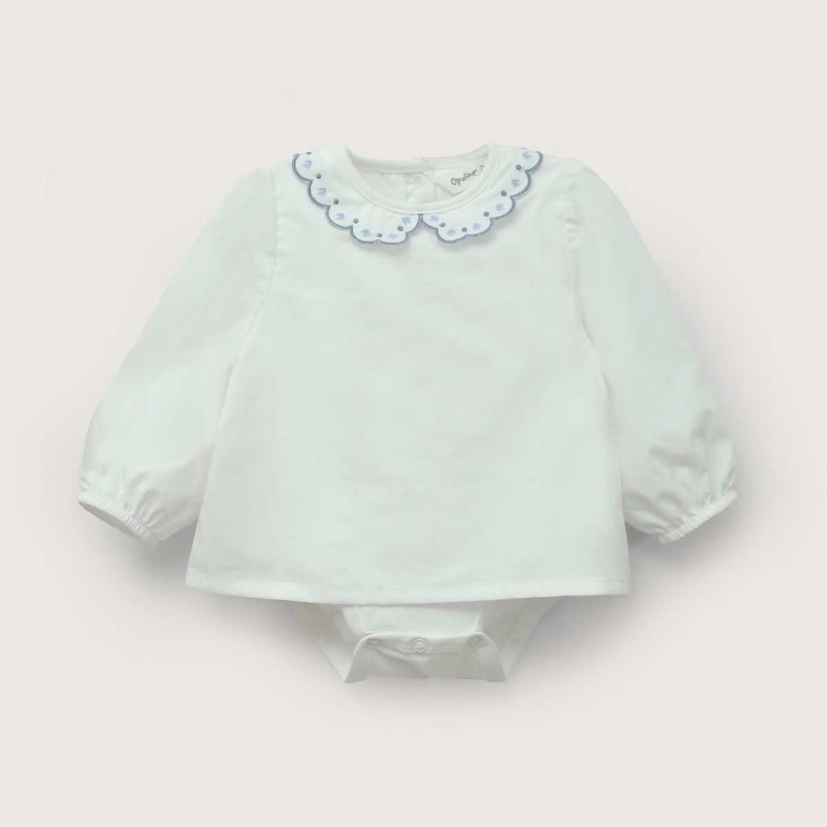 OPALINE - Body blusa blanca de bebé niña