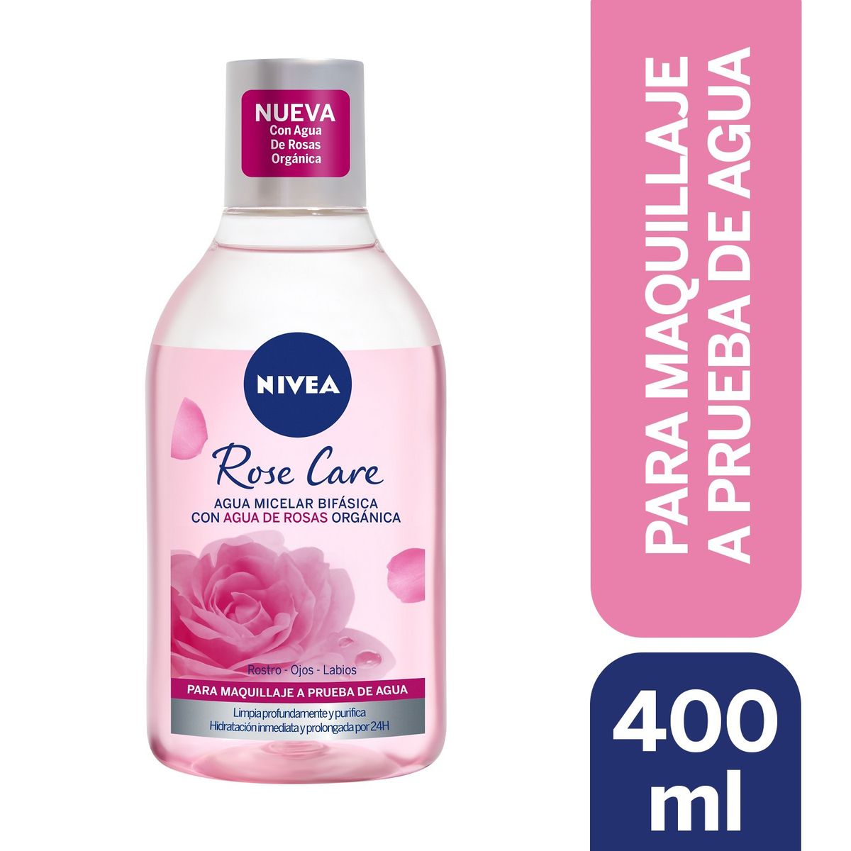 NIVEA - Agua micelar bifásica Rose Care 400 ml NIVEA