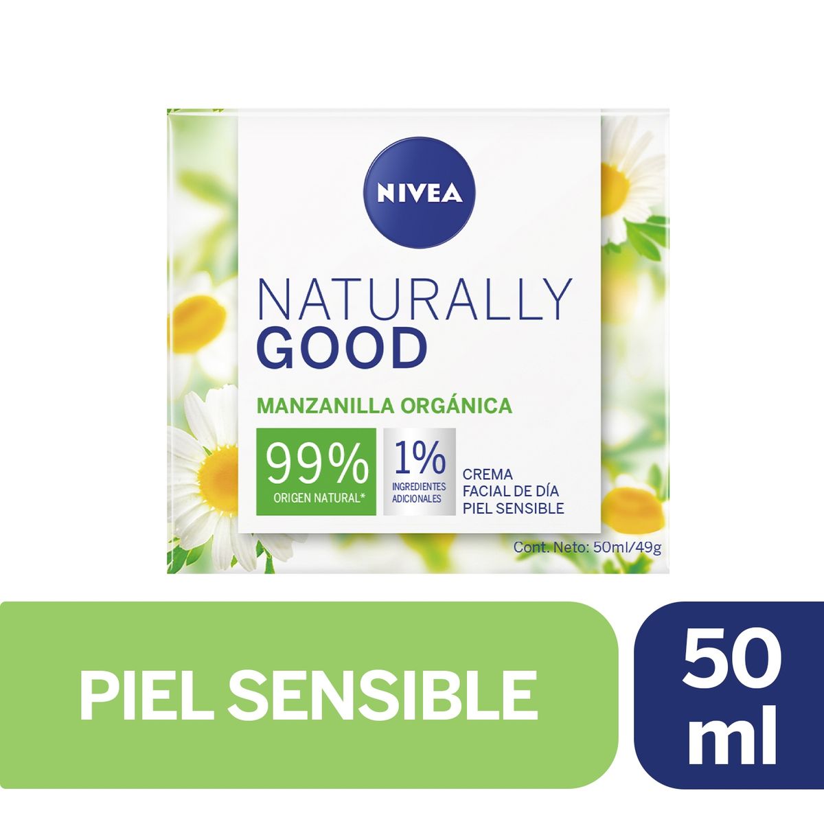 NIVEA - Crema facial Naturally Good manzanilla 50ml NIVEA