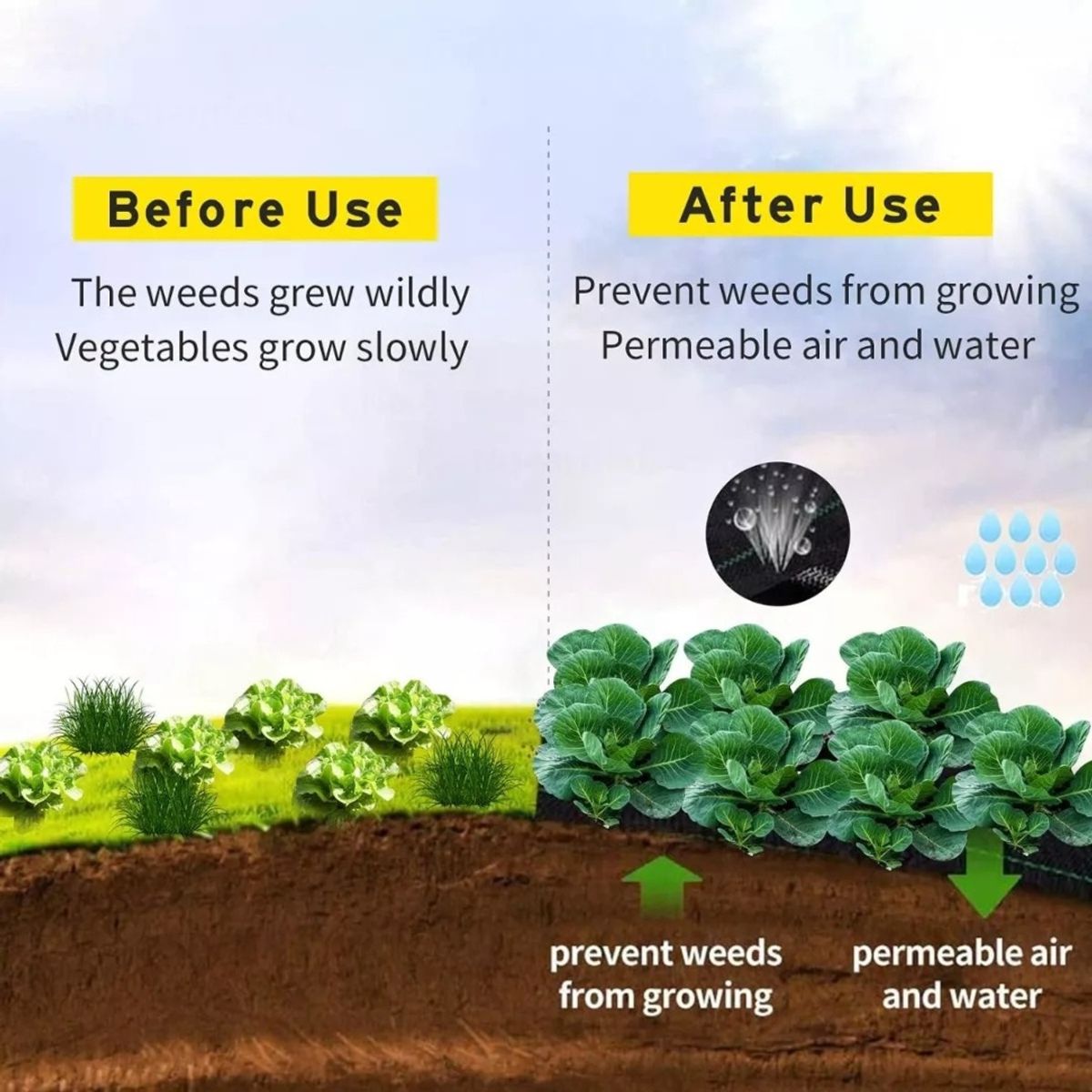 HOMEBRANDT - Malla Antimaleza De 2x100 Mts Tela Rollo Ground Cover Planta