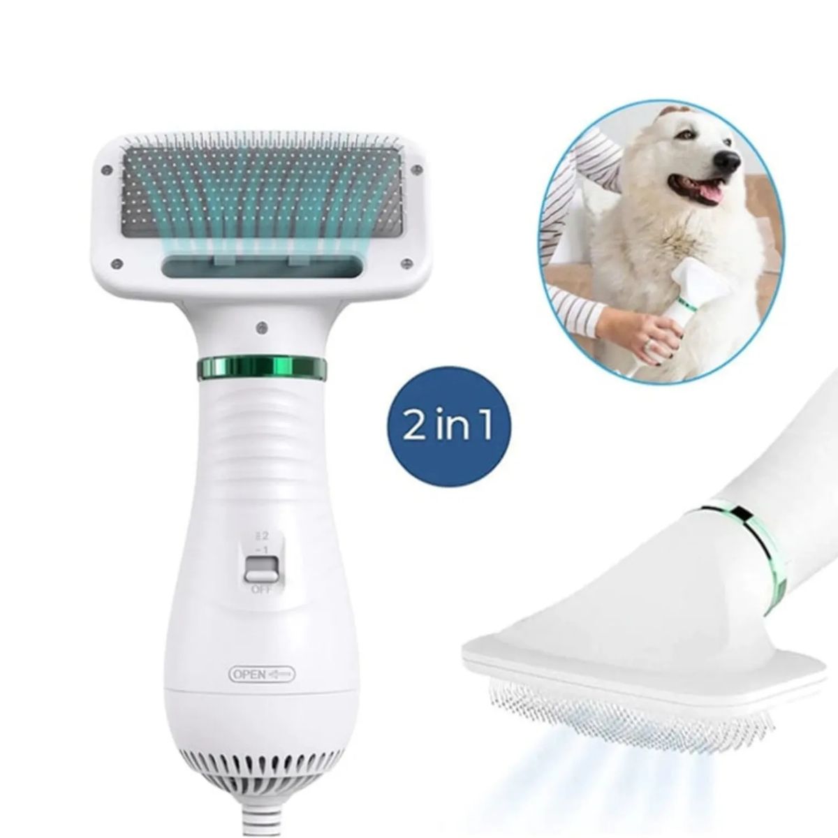 GENERICO - Secador para mascotas doméstico Profesional Secador pet 2 en 1 color blanco 220V