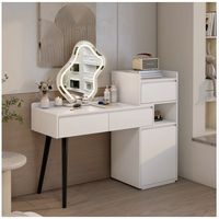 Tocador Extendible Espejo Con Luz 80-120cm Estilo Europeo