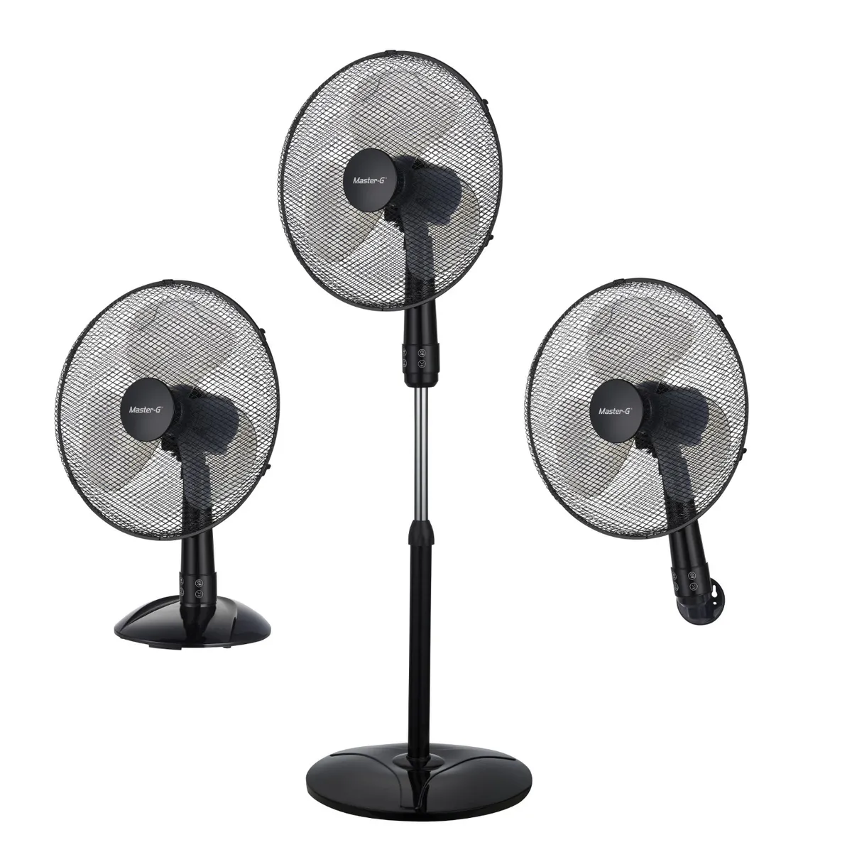 MASTER G - Ventilador 3 en 1 16" Oscilante 50w Control Remoto MGF316B Negro