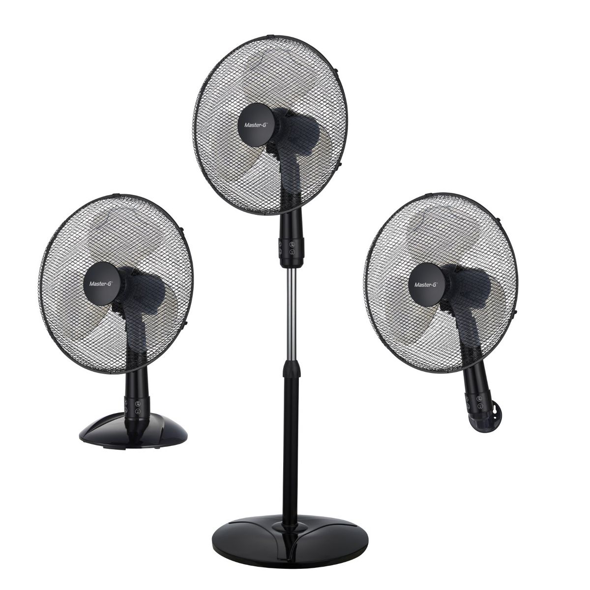 MASTER G - Ventilador 3 en 1 16" Oscilante 50w Control Remoto MGF316B Negro