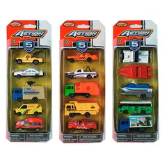 GENERICO - Set Regalo Ciudad con 5 Autos – Vehículos Urbanos en Miniatura para Niños