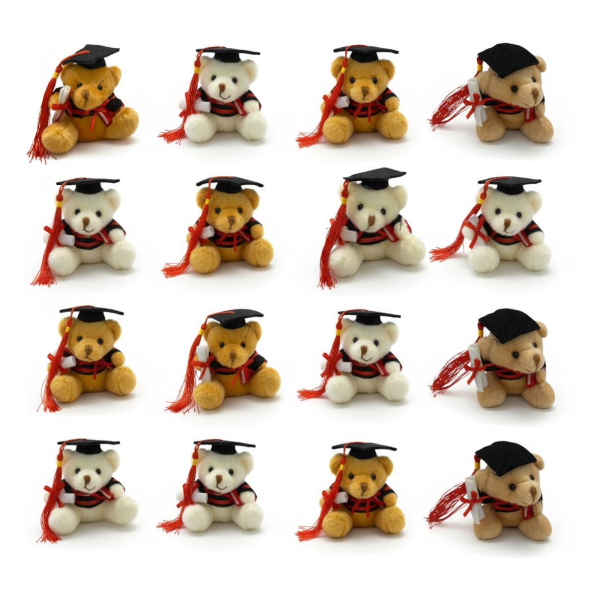 EKOL TACTICA MILITAR - Pack 12 Ositos Surtidos Graduación Obsequio Regalo