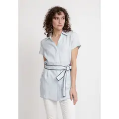 CANADIENNE - Blusa Mujer Pau Lino Celeste