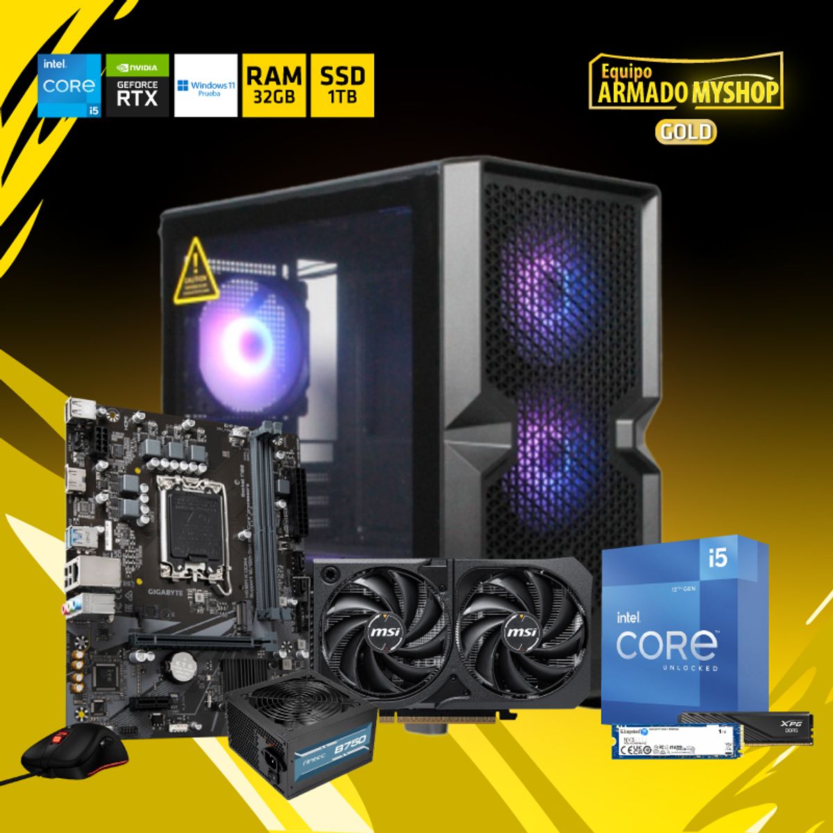 GENERICO - Pc Gamer Gold-intel Lga1700 Core I5-12600k-gigabyte H610m K