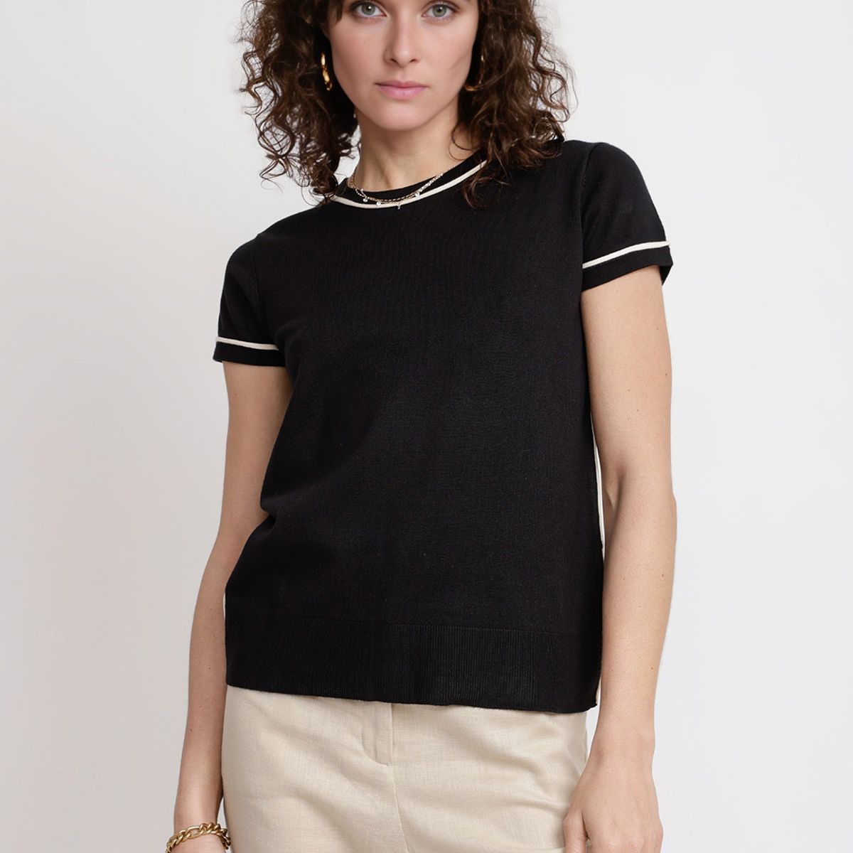 CANADIENNE - Polera Mujer Jazmin Viscosa Negro