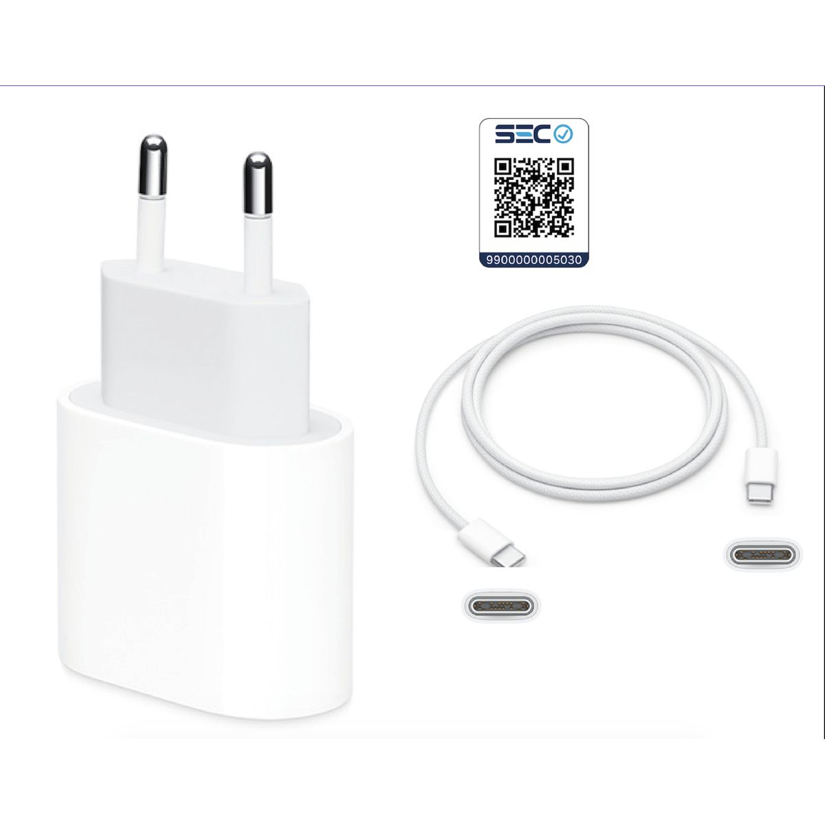 APPLE - Cargador Apple 20W Original + Cable C - C 1mt iPhone 15 16 17 pro pro max