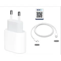 APPLE - Cargador 20W Original + Cable C - C 1mt iPhone 15 16 17 pro pro max
