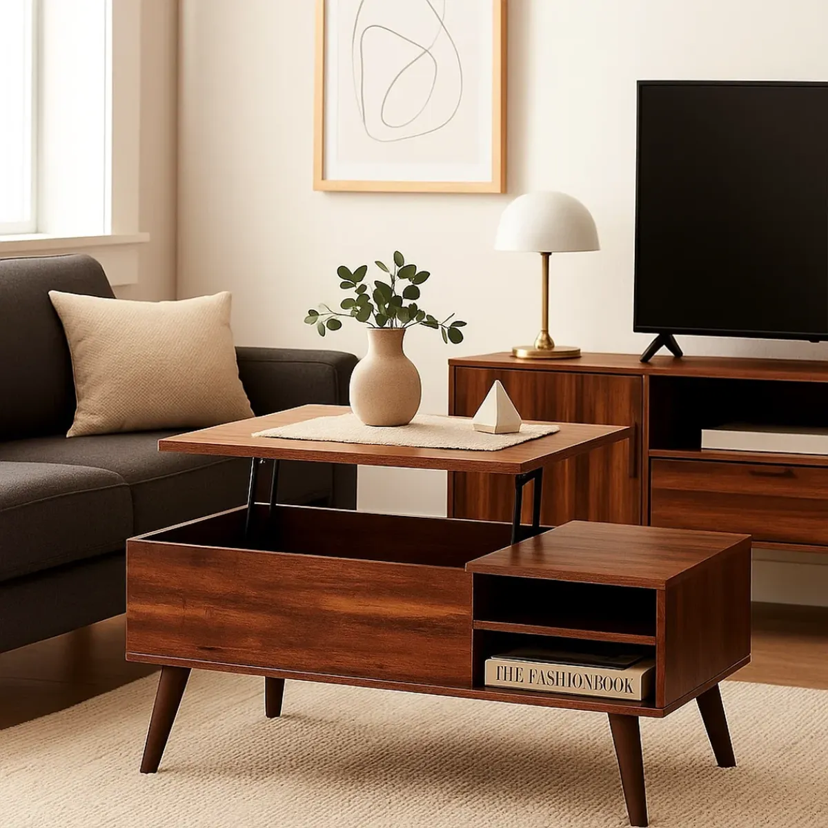 PANDALINO - Mesa de Centro Elevable Lotta - Multifuncional y Moderna