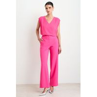 Pantalon Recto Liso Mujer Fucsia