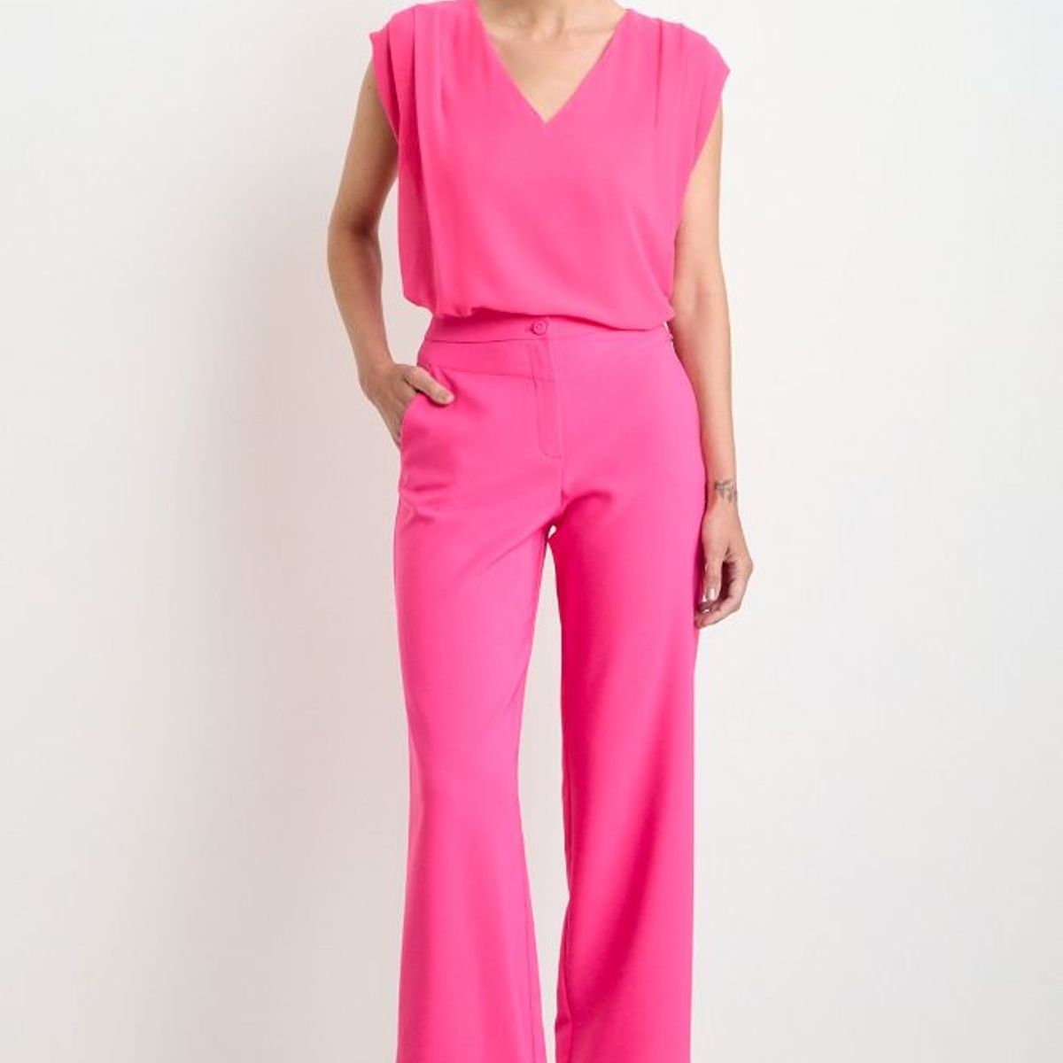 ASH - Pantalon Recto Liso Mujer Fucsia Ash