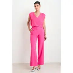 ASH - Pantalon Recto Liso Mujer Fucsia