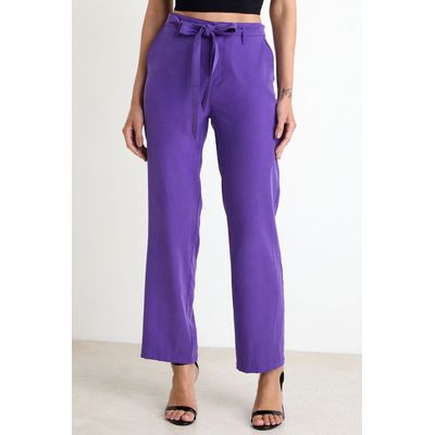 Imagen 2 del producto Pantalon Recto Con Lazo Mujer Morado