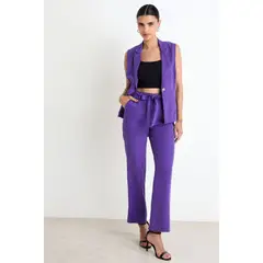 ASH - Pantalon Recto Con Lazo Mujer Morado