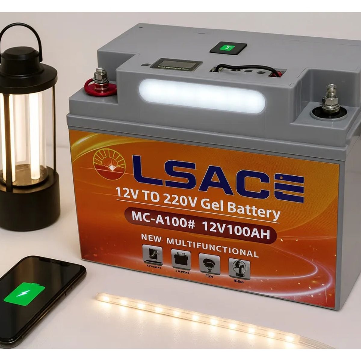 GENERICO - Bateria Gel 12v 100ah Estación Energía Portátil Ac 220v Usb