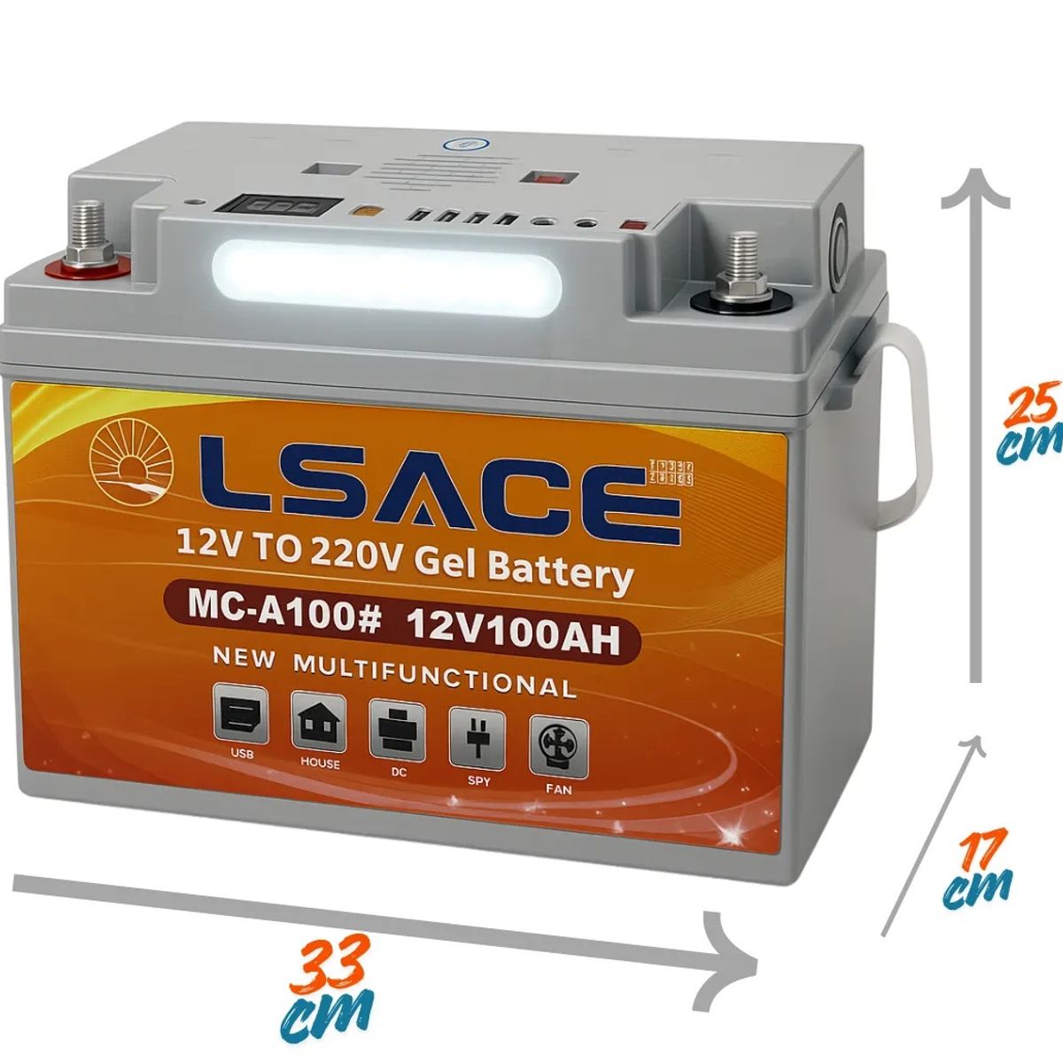 GENERICO - Bateria Gel 12v 100ah Estación Energía Portátil Ac 220v Usb